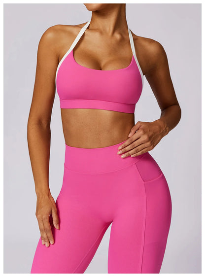 2 Piece Womens Tracksuit Yoga Set Workout Sportswear Gym Clothing Fitness Long Sleeve Crop Top High Waist Leggings Sports Suits - The Clothing Company Sydney