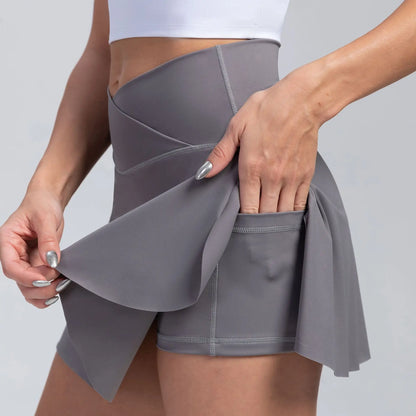 Women's Pleated Tennis Skirt with Pockets Shorts Athletic Skirts Crossover High Waisted Athletic Golf Badminton Skorts Workout Sports Skirts The Clothing Company Sydney