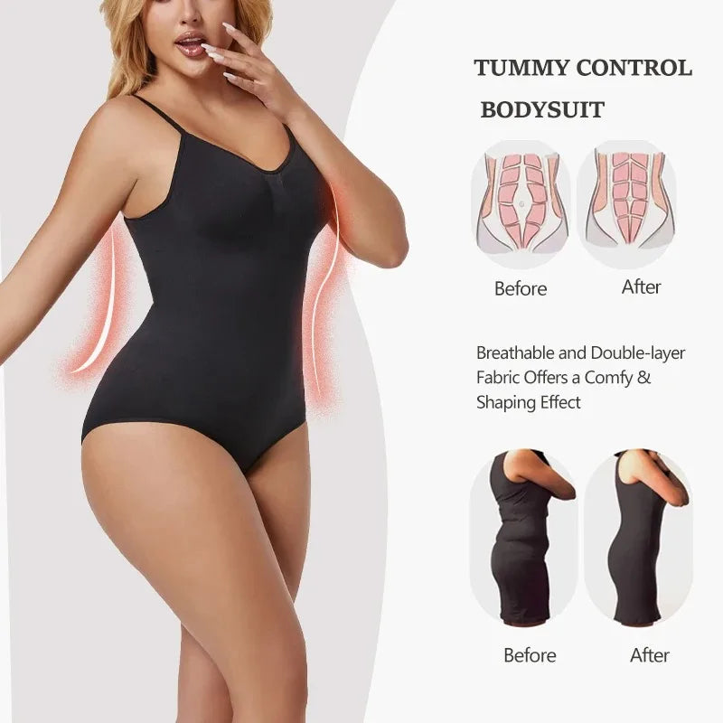 Womens Backless Bodysuits Seamless Shapewear Body Shaper Camisole Tops Corset Shapewear