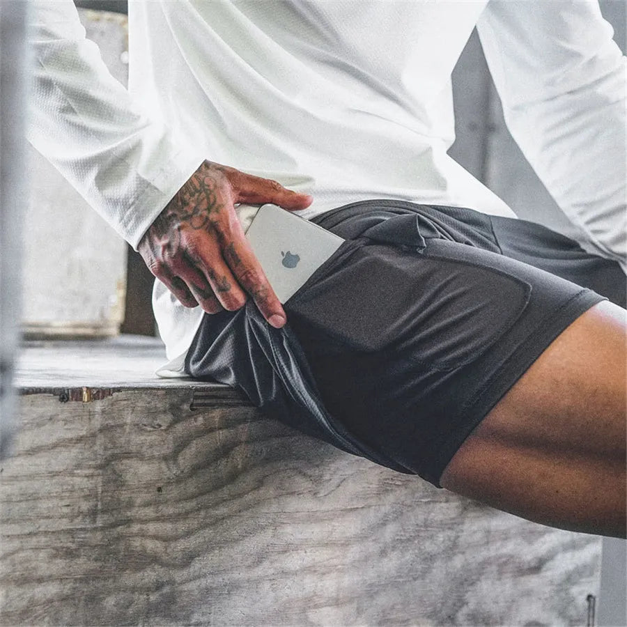 Men’s 2-in-1 Running Shorts – Double-Layer Gym Training & Beach Sportswear The Clothing Company Sydney