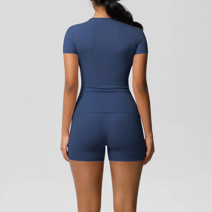 Workout Sportswear 2 Piece Piece Female Yoga Shirt Push Up Workout Clothes Outdoors Sport  High Waist  Fitness Sport Shorts - The Clothing Company Sydney