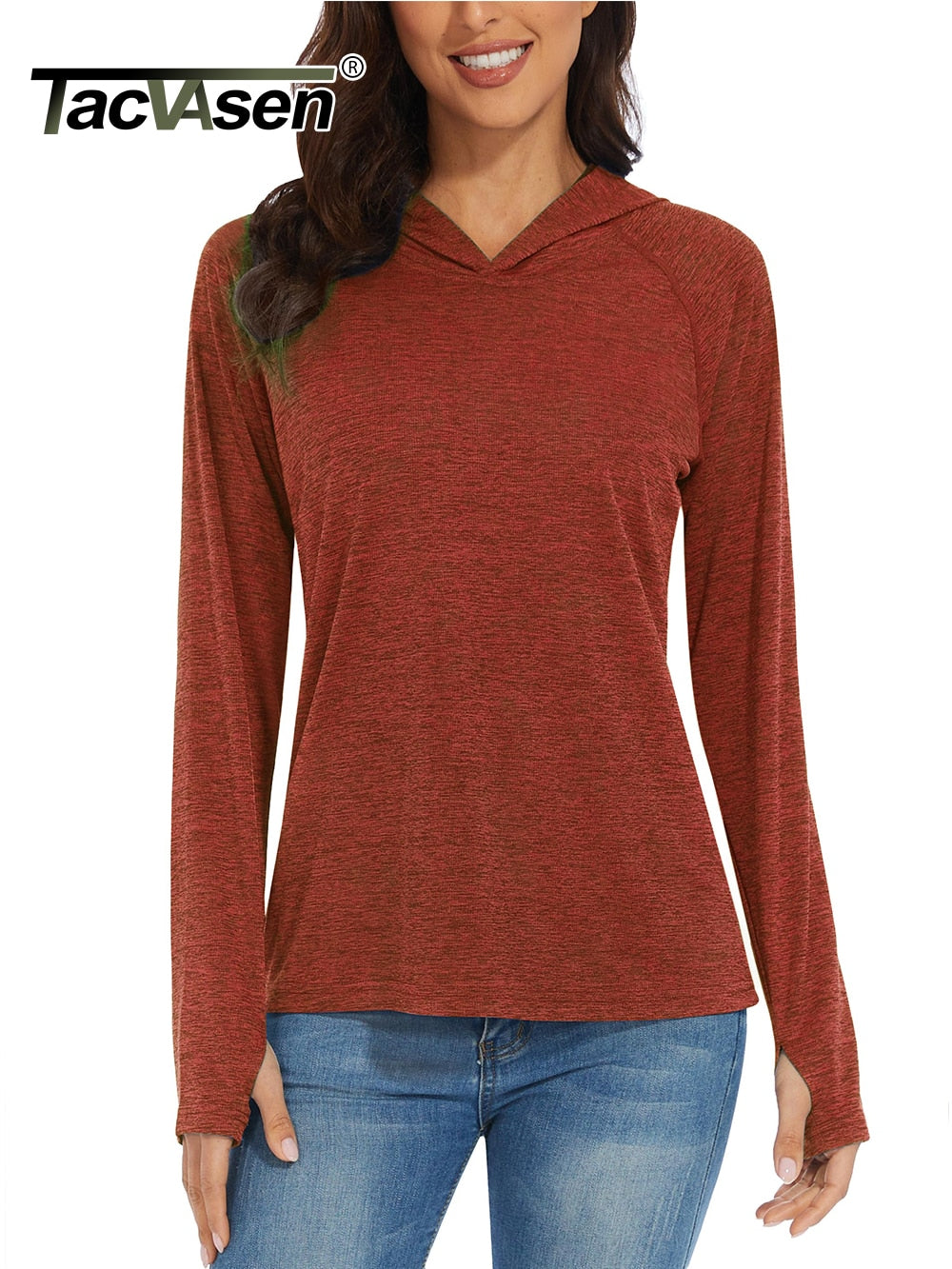 UPF50+ Breathable Long Sleeve Hoodie T-shirts Women's Sun/UV Protection Casual Hooded T shirts Outdoor Sports Pullover The Clothing Company Sydney