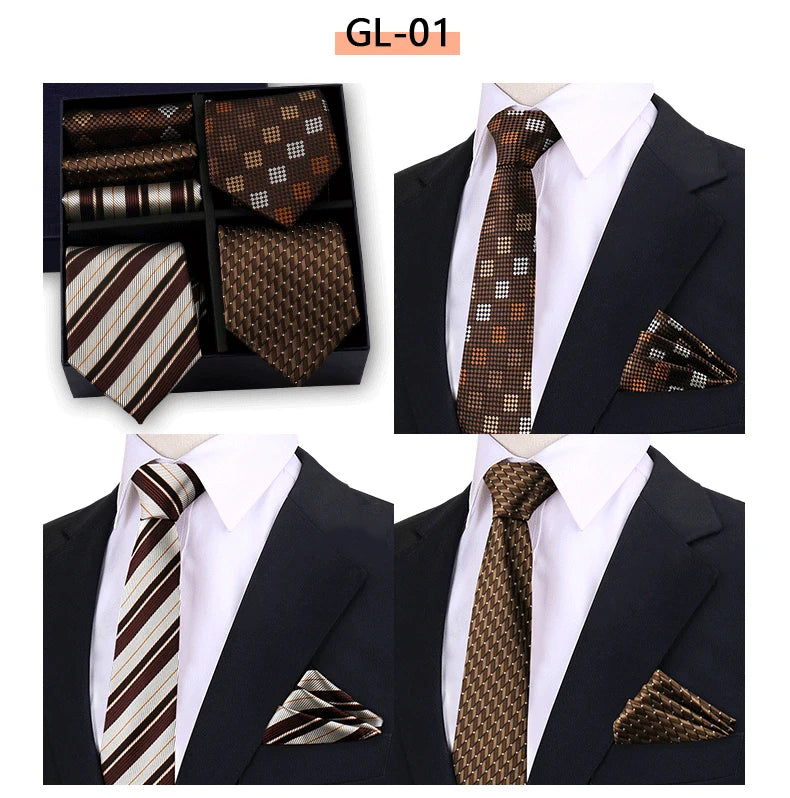 Luxury Men's Tie Sets In Gift Box Paisley Striped Necktie Handkerchief For Men Wedding Formal Clothing Accessories Set The Clothing Company Sydney