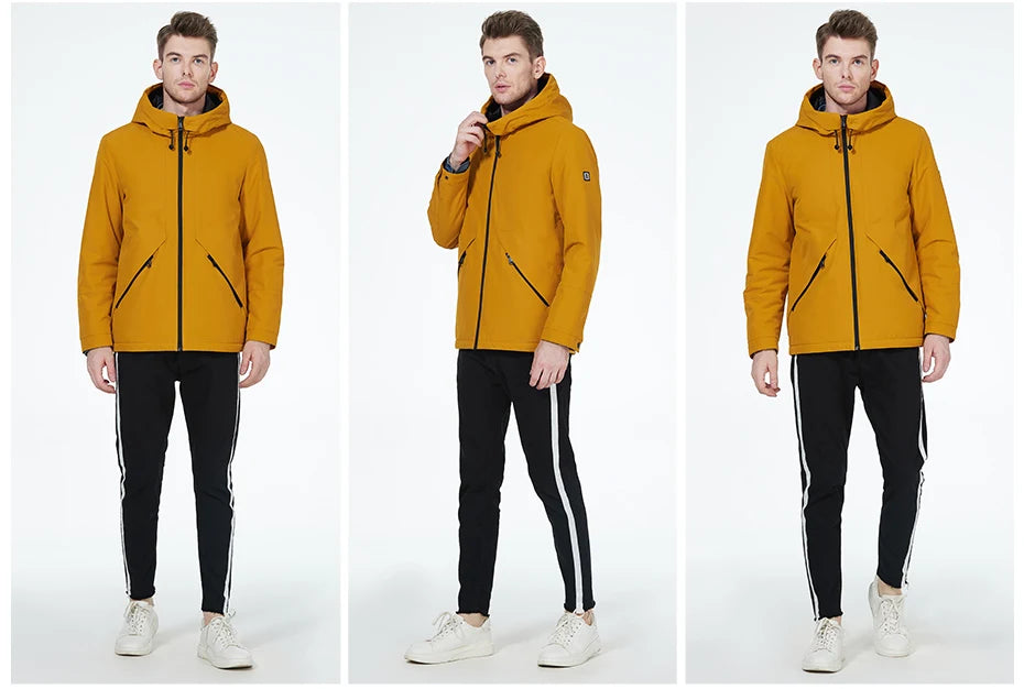Men's  Lightweight Cotton Jacket Casual Trend Coat Male Windbreaker Coat hooded Jacket - The Clothing Company Sydney