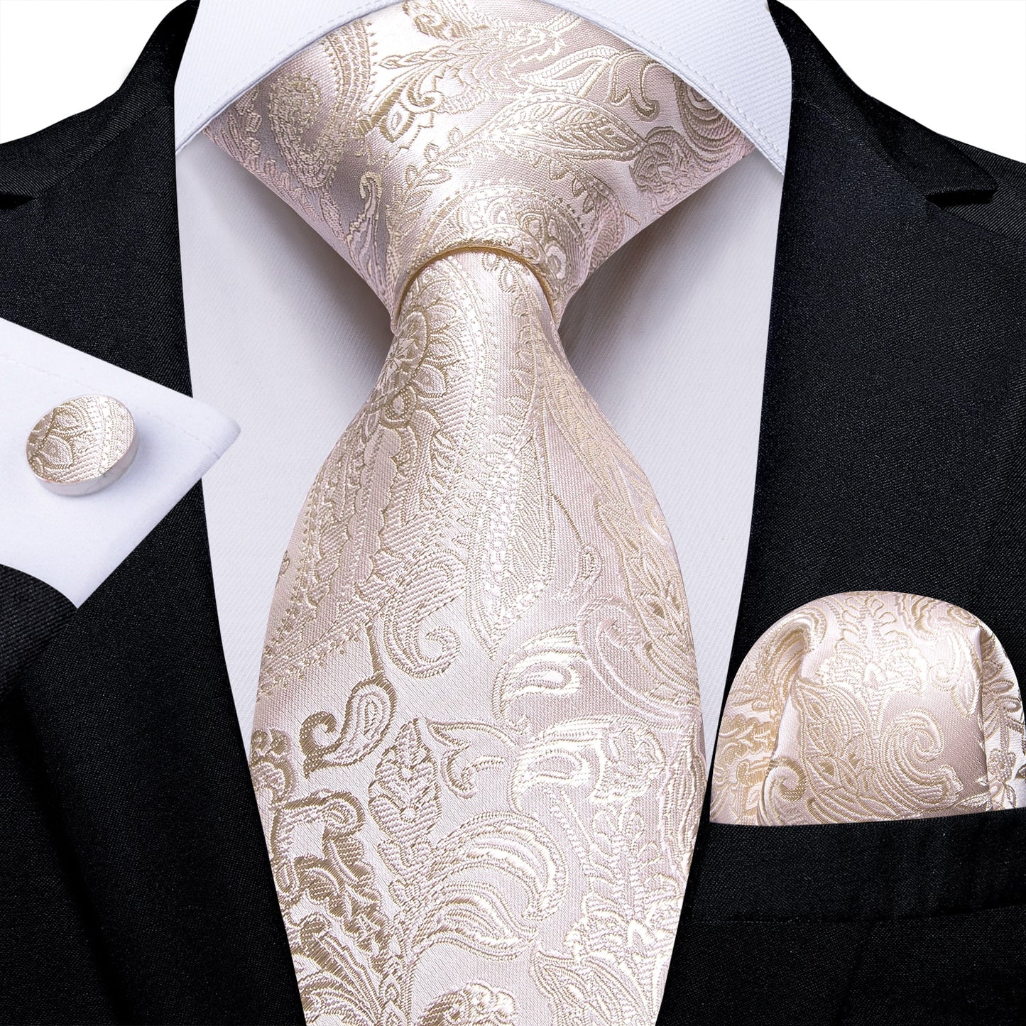 Men's Tie Luxury Yellow Blue Striped Paisley Plaid Silk Wedding Tie For Men's Designer Hanky Cufflinks Gift Tie Set The Clothing Company Sydney
