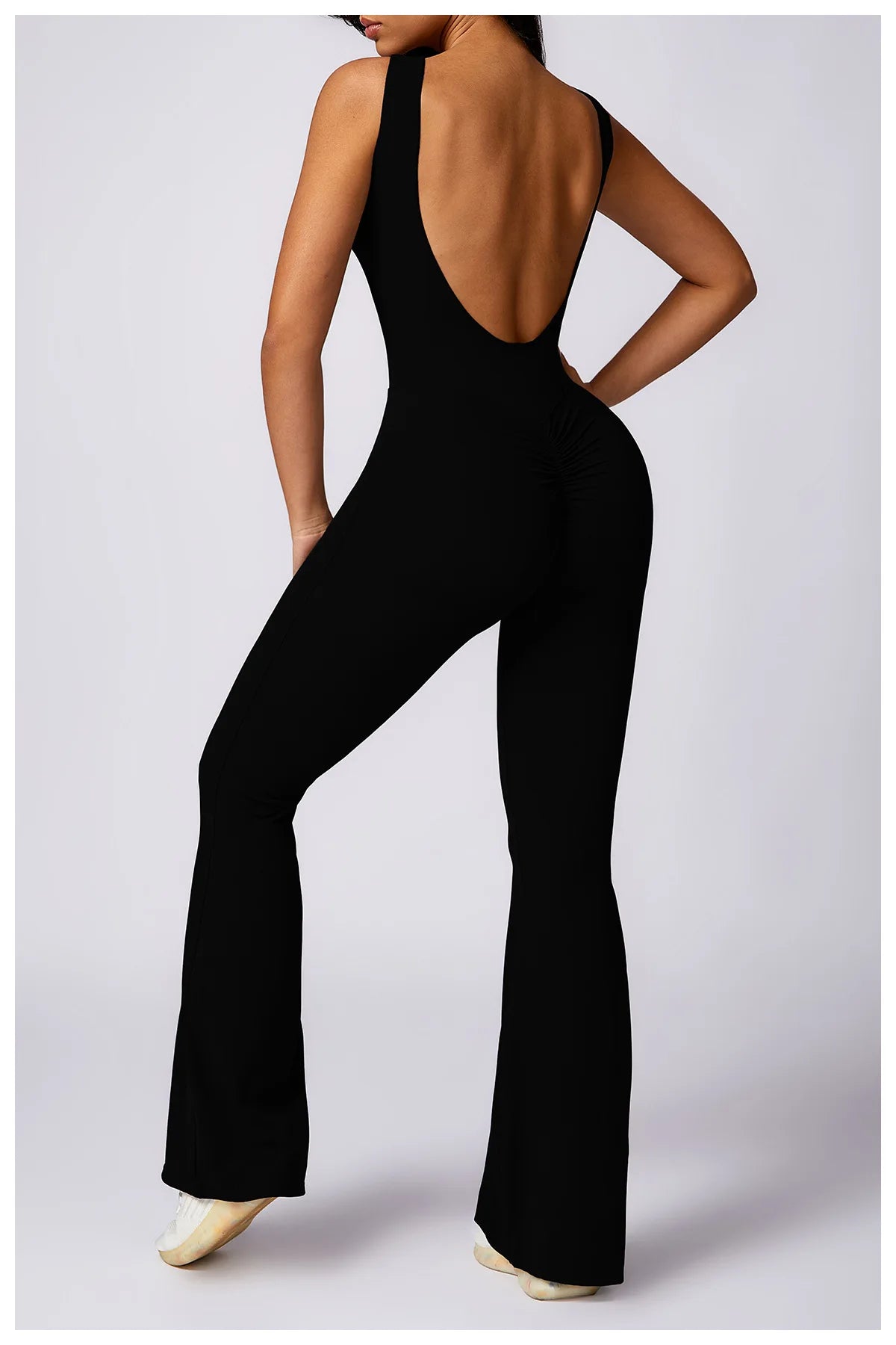 Women's V Back Jumpsuit Gym Set Sports Jumpsuit Training Yoga Suit Fitness Rompers Stretch Workout Bodysuits Sportswear - The Clothing Company Sydney