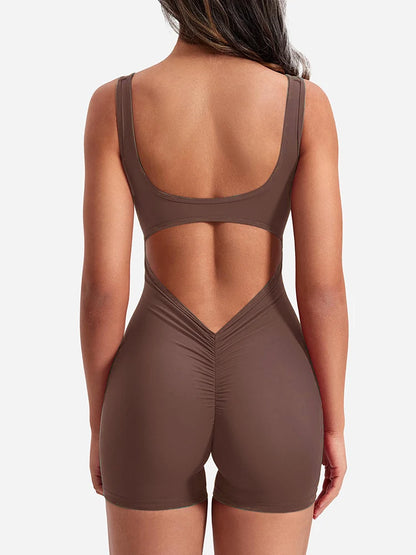 Summer Playsuit Women's Yoga Sleeveless One Piece Sports Shorts Fitness Jumpsuit Activewear - The Clothing Company Sydney