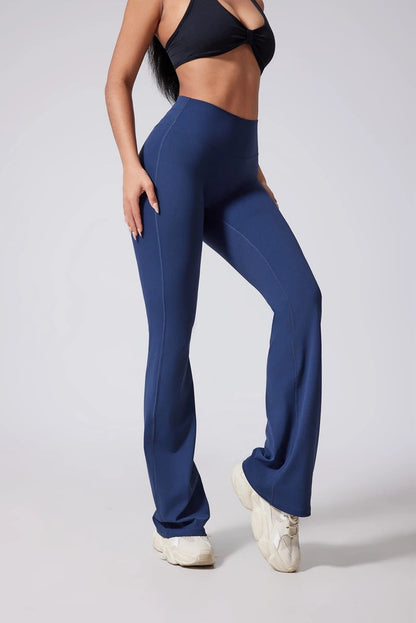 Women's Hip lifting flared pants high waisted yoga fitness pants sports micro flared yoga pants wide leg pants The Clothing Company Sydney