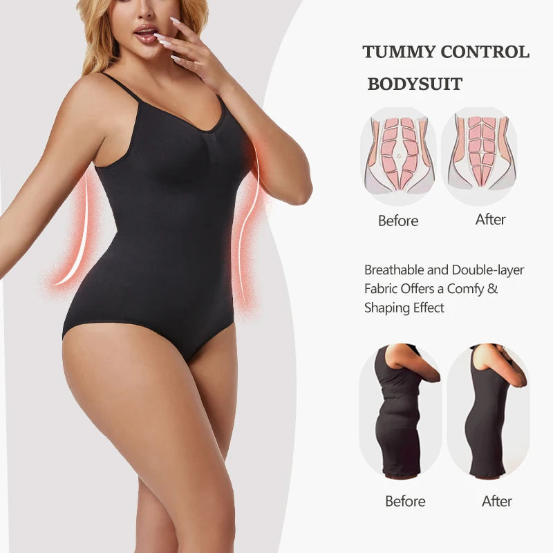 Womens Backless Bodysuits Seamless Shapewear Body Shaper Camisole Tops Corset Shapewear