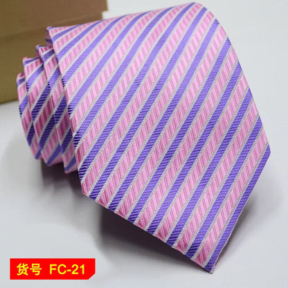 Men's Jacquard Ties – 7-8cm Floral & Solid Neckties The Clothing Company Sydney