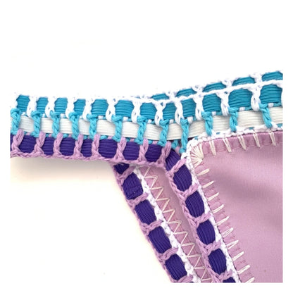 2 Piece Red Swimwear Green Bathing Suit Pink Swimsuit Handmade Navy Crochet Swimsuit Bikini Set - The Clothing Company Sydney