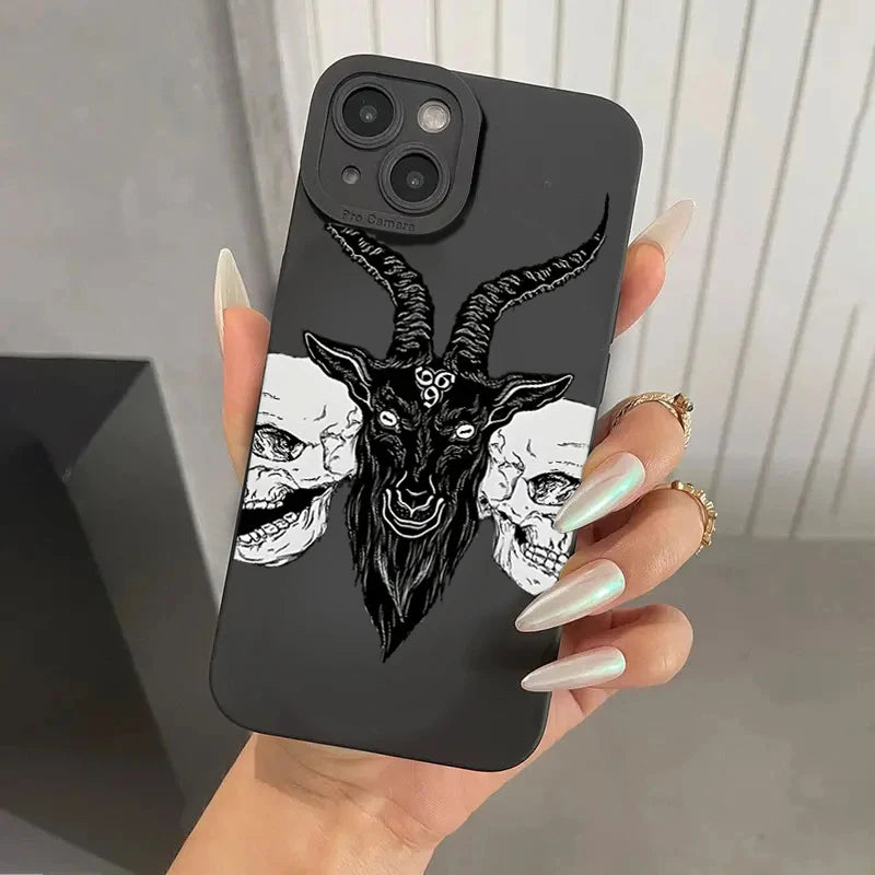 Gothic Style Black Lip Phone Case For iPhone 15 14 13 12 Pro Max Mini Shockproof Soft Silicone Cover The Clothing Company Sydney