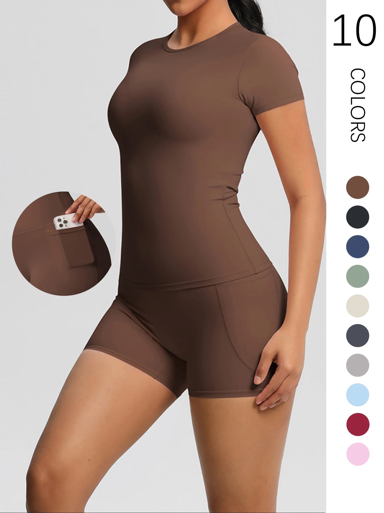 Workout Sportswear 2 Piece Piece Female Yoga Shirt Push Up Workout Clothes Outdoors Sport  High Waist  Fitness Sport Shorts - The Clothing Company Sydney