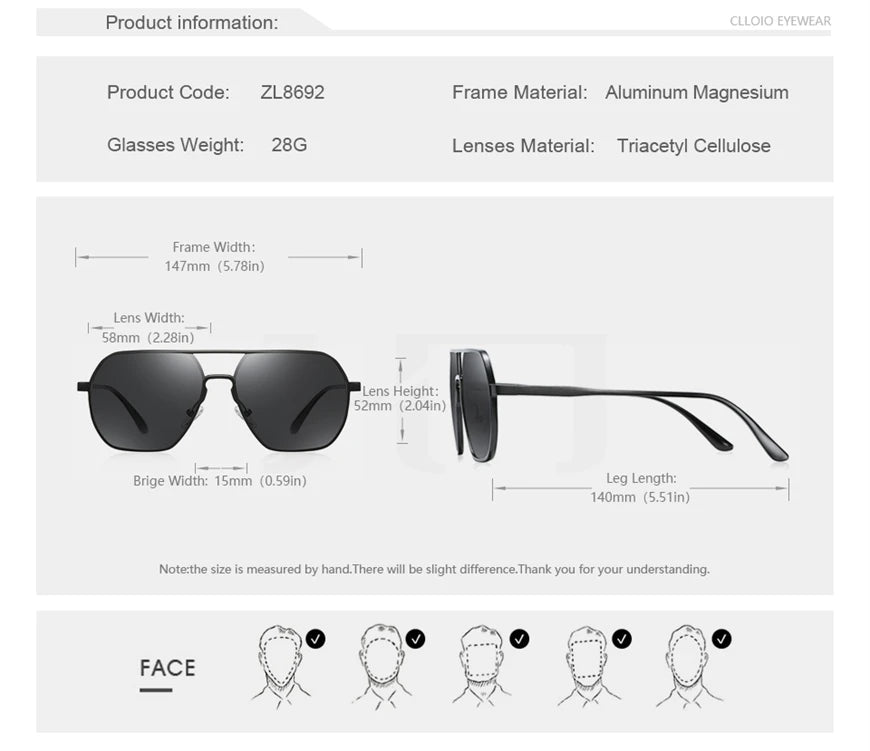 Fashion Aluminum Photochromic Sunglasses Men Women Polarised Sun Glasses Chameleon Anti-glare Driving Sunglasses - The Clothing Company Sydney