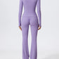 2 Piece Sports Suit Women Half Zipper Long Sleeves Slim Yoga Set Flared Activewear Gym Workout Sportswear The Clothing Company Sydney
