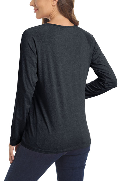 Sun Protection UPF 50+ Long Sleeve Shirts Womens Athletic Running T-shirts Quick Dry Sports Pullover Crew Neck Gym Tops The Clothing Company Sydney