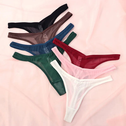 Seamless Thongs For Women Tiny Thong Lingerie Woman Translucent Mesh Strings Soft T-back Underwear T panties The Clothing Company Sydney