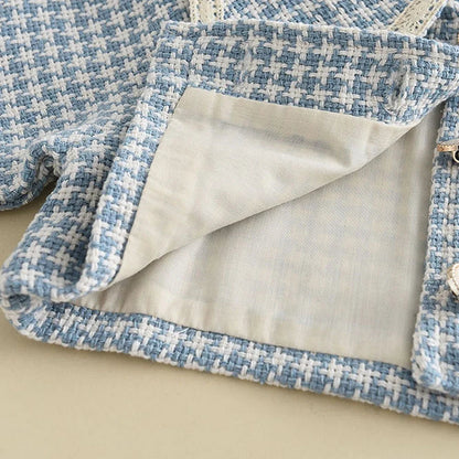 3 Piece Girls Clothes Spring Autumn New Girls Plaid Vest Dress Retro Outwear Coat Fashion Baby Party Outfits Set The Clothing Company Sydney