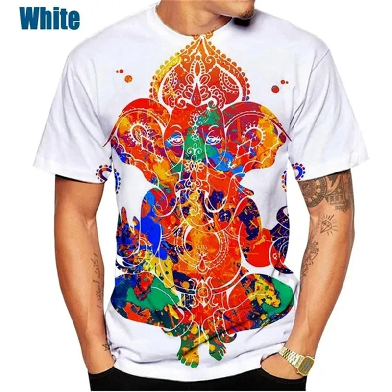 Ganesha T Shirts 3D Print Pillaiyar Vinayagar T shirt Men's Women's Kids Apparel Short Sleeve Breathable Streetwear Tops The Clothing Company Sydney