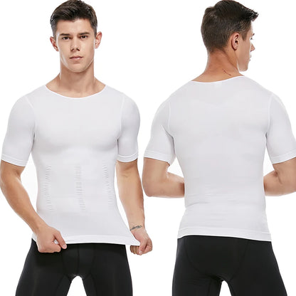 Men's Body Shaper Vest Shirt Abs Gym Workout Compression Tank Top Sleeveless Shapewear - The Clothing Company Sydney