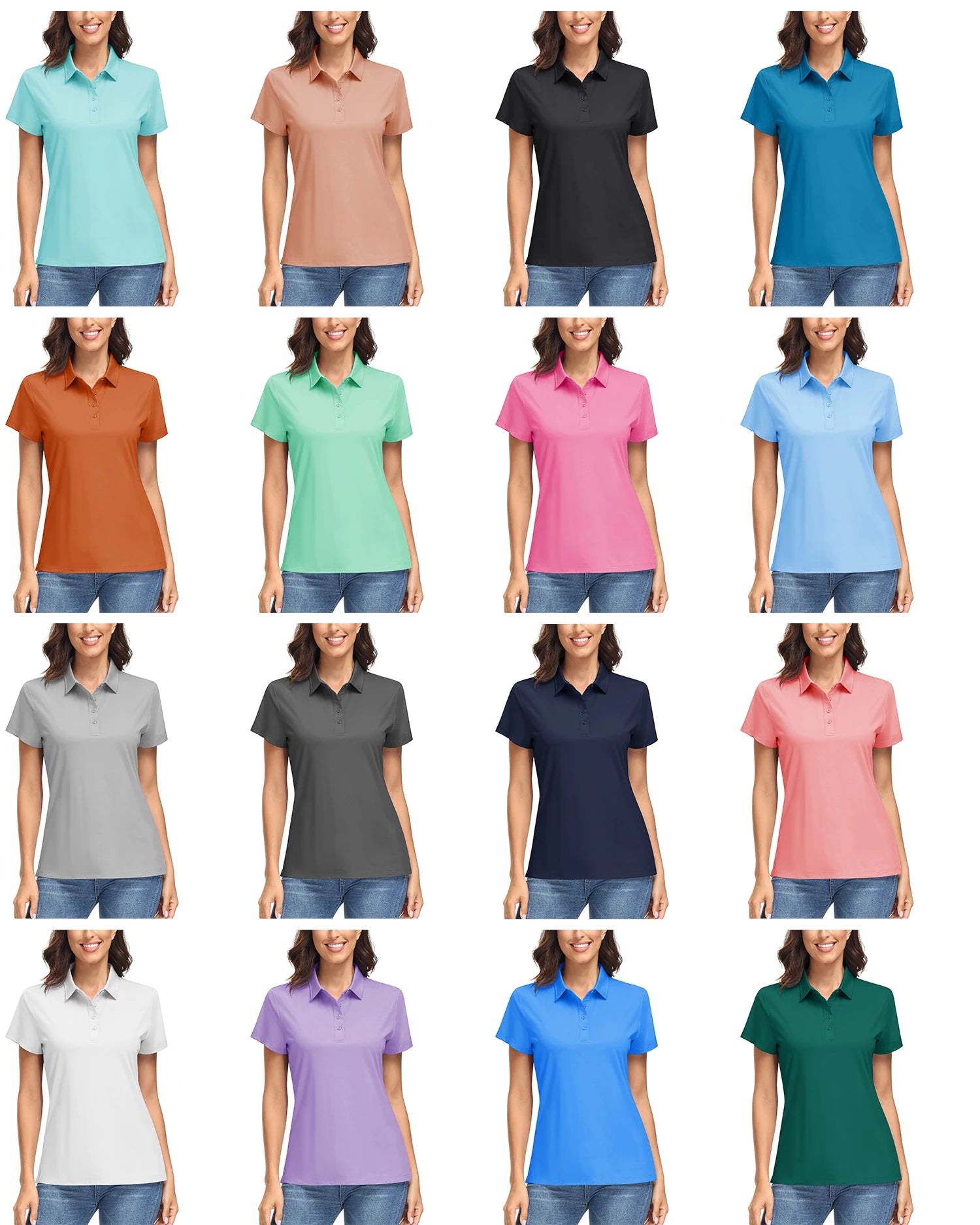 Summer UPF 50+ Short Sleeve Shirts Women's Sun Protection T-shirts Quick Dry 4 Buttons Tennis Workout Tee Golf Pullovers The Clothing Company Sydney