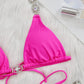 2 Piece Rhinestone Swimsuit Crystal Thong String Bikini Set Swimwear Beach Wear Bathing Suit