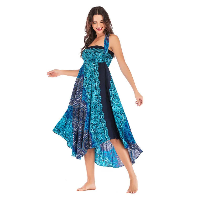 Women's Summer Long Boho Bottom Vintage Casual Loose Fashion y2k Maxi 2 in 1 Skirt Dress - The Clothing Company Sydney