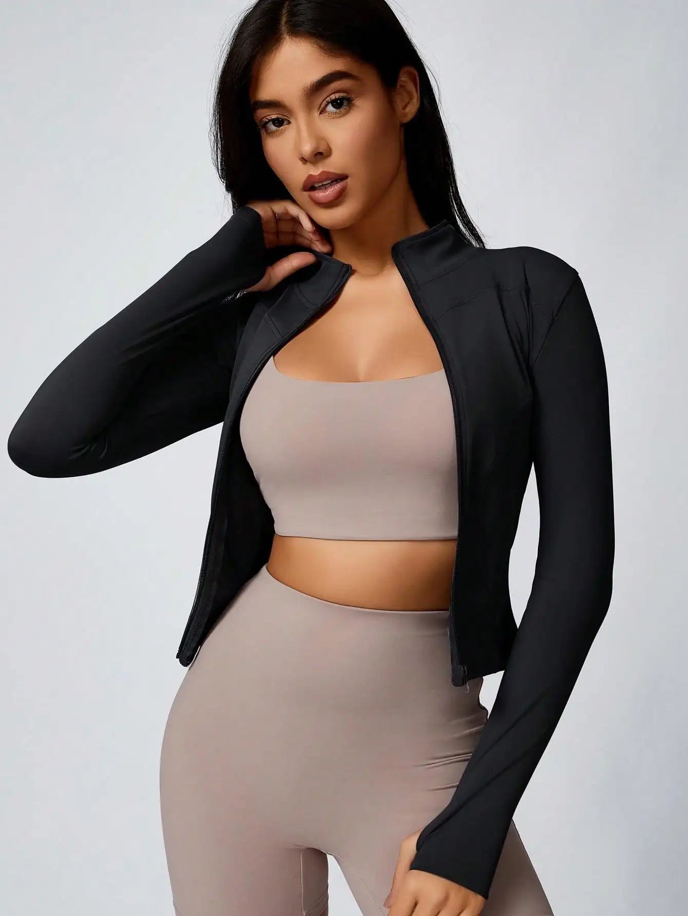 Women's Zipper Turtleneck Sports Long-Sleeve Sports Top, Gym Wear Ladies' Sportswear for Indoor Outdoor Jacket The Clothing Company Sydney