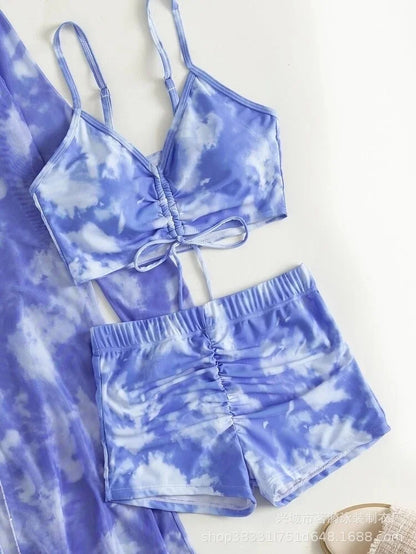3 Piece Summer Print Swimsuits Tankini Sets Swimwear Beach Wear Bathing Suits Pool Women's Swimming Suit - The Clothing Company Sydney