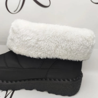 Non Slip Waterproof Snow Boots Women's Thick Plush Winter Ankle Boots Cotton Padded Shoes - The Clothing Company Sydney