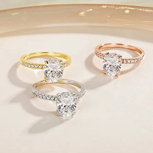 3ct 925 Sterling Silver Engagement Rings For Women Oval Cut Cubic Zircon Wedding Rings Jewelry The Clothing Company Sydney