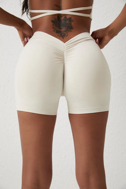 V-Back shorts High waist yoga women's training sports fitness pants Activewear Short - The Clothing Company Sydney