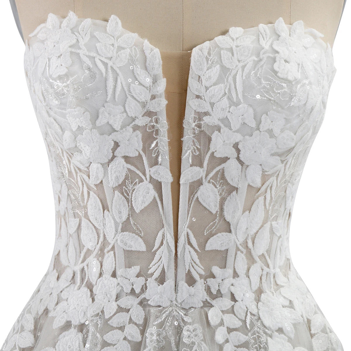 Elegant Lace Wedding Dresses Sleeveless Deep V-Neck Sparkly Bridal Gowns Sweetheart Wedding Gown The Clothing Company Sydney