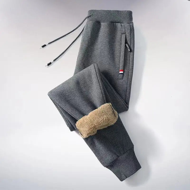 Winter \ Warm Casual Pants Men's Fitness Jogging Sweatpants Drawstring Bottoms Fleece Straight Trousers - The Clothing Company Sydney