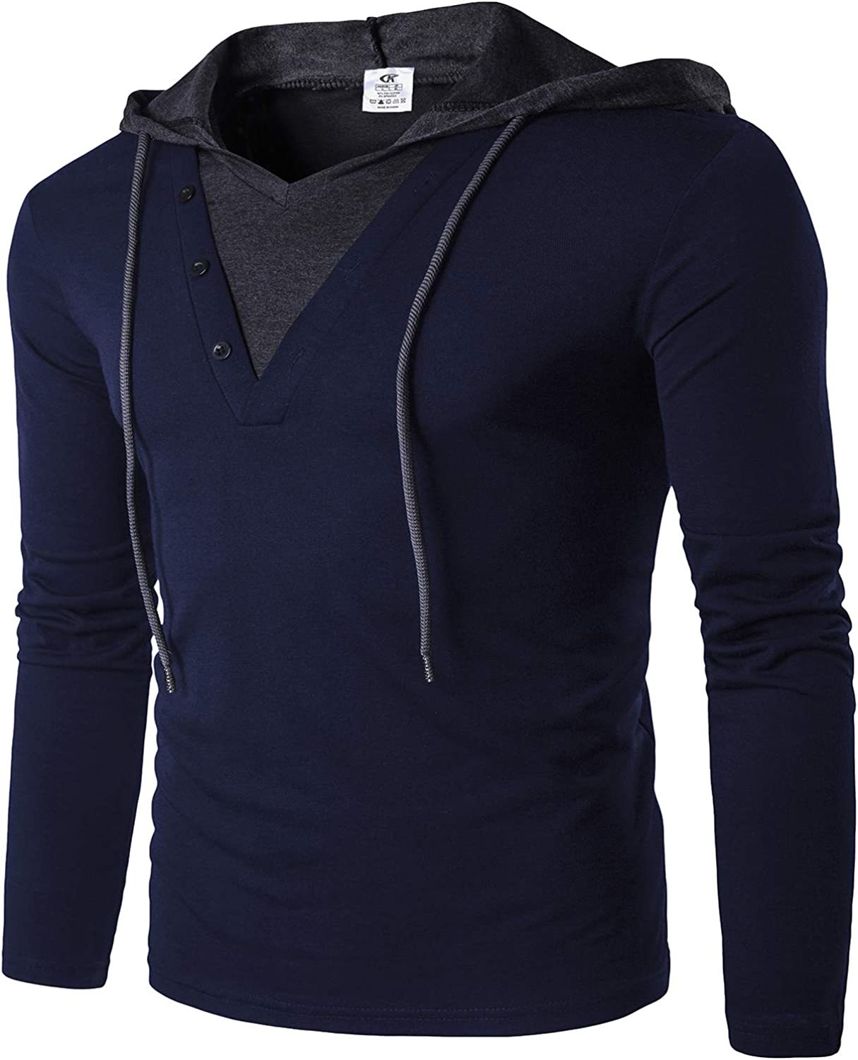 Men's Hoodies Sweatshirts Long Sleeve Solid Patchwork Single Breasted Drawstring Lightweight Casual Street Home Clothing Top The Clothing Company Sydney