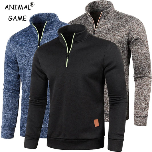 Men's Half Zipper Long Sleeve Pullover Turtleneck Sweater The Clothing Company Sydney