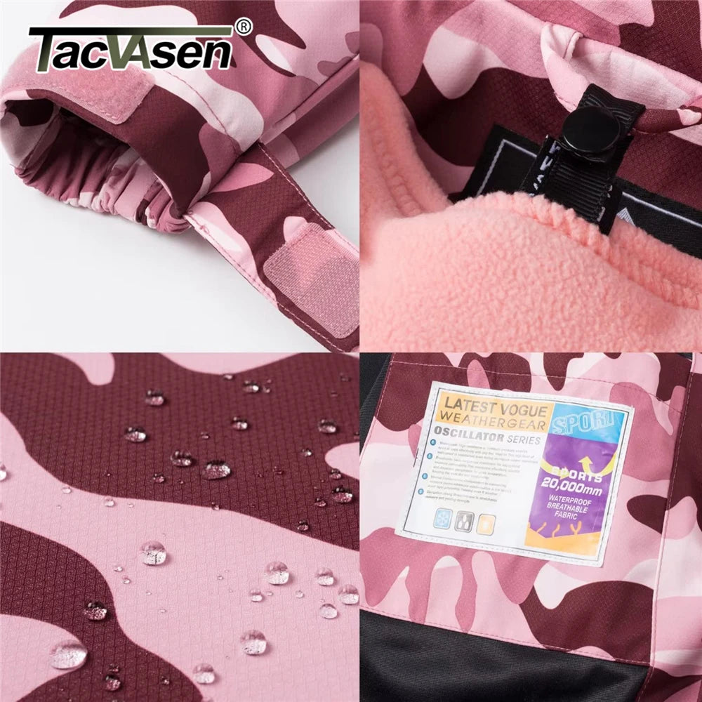 3 in 1 Fleece Lining Jackets Women's Winter Ski Snowboard Jacket Hooded Coats Windproof Water Resistance Hiking Parka - The Clothing Company Sydney