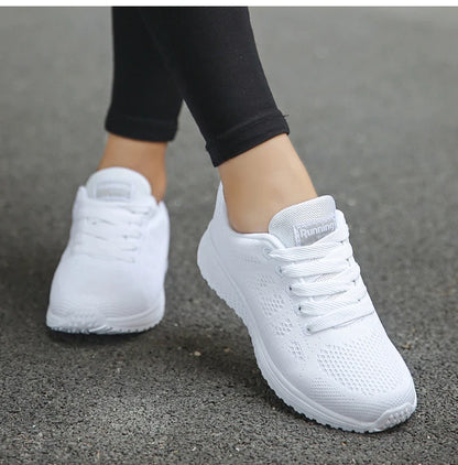 Women's Flats Fashion Lightweight Lace Up Round Toe Sneakers Walking Shoes - The Clothing Company Sydney