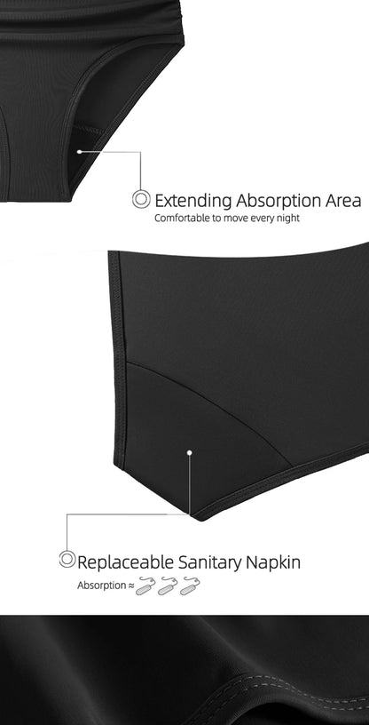 4-Layer Leak Proof Period Swimwear Bikini Bottoms Absorbent Beachwear Panties Plus Size Menstrual Swimsuit - The Clothing Company Sydney