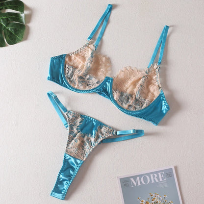Luxury Lingerie Set Women 2 Piece Satin Patchwork Delicate Seamless Underwear See Through Exotic Sets The Clothing Company Sydney
