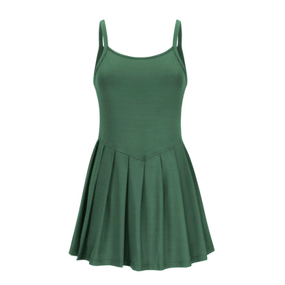 Women'S Fashionable Sleeveless Casual Sports Short Strap Dress Elegant Dress - The Clothing Company Sydney