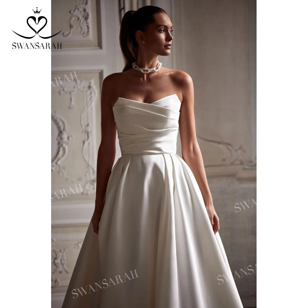 Off the Shoulder A-Line Wedding Dress Long Sleeve Pearl Princess Bride Gown Dress The Clothing Company Sydney