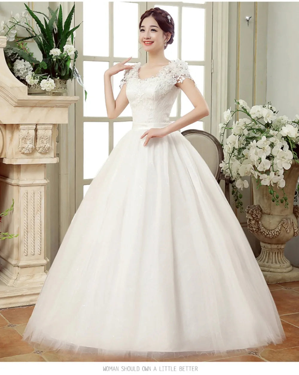 Plus Size Wedding Dress Floor-length Back Strap Lace Flower Wedding Dress The Clothing Company Sydney