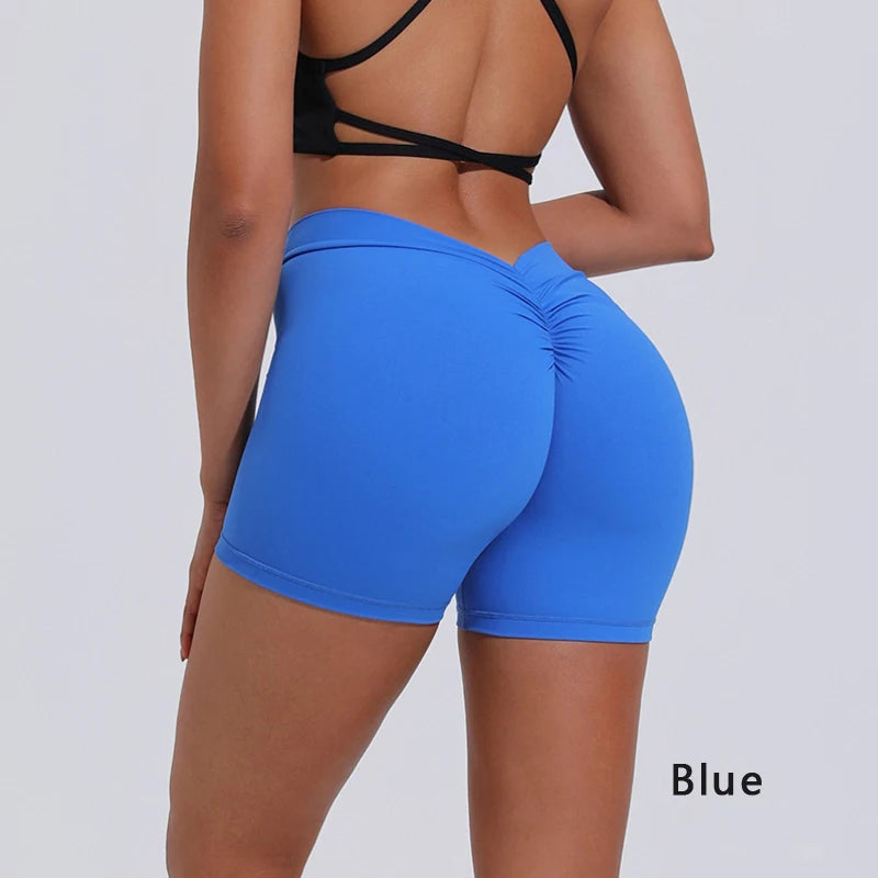V-Back shorts High waist yoga women's training sports fitness pants Activewear Short - The Clothing Company Sydney