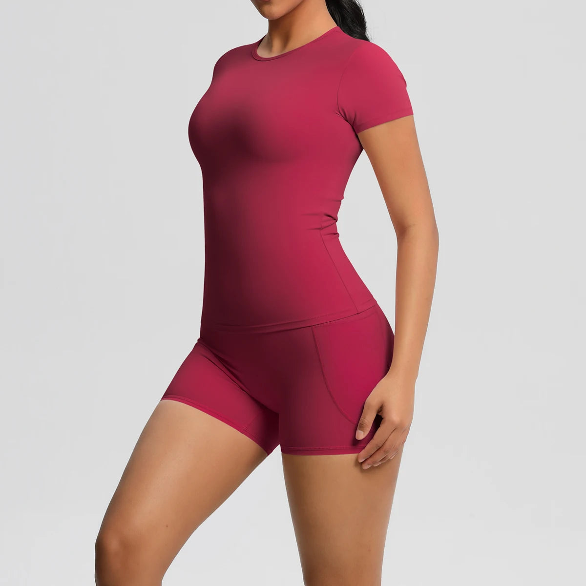 Workout Sportswear 2 Piece Piece Female Yoga Shirt Push Up Workout Clothes Outdoors Sport  High Waist  Fitness Sport Shorts - The Clothing Company Sydney