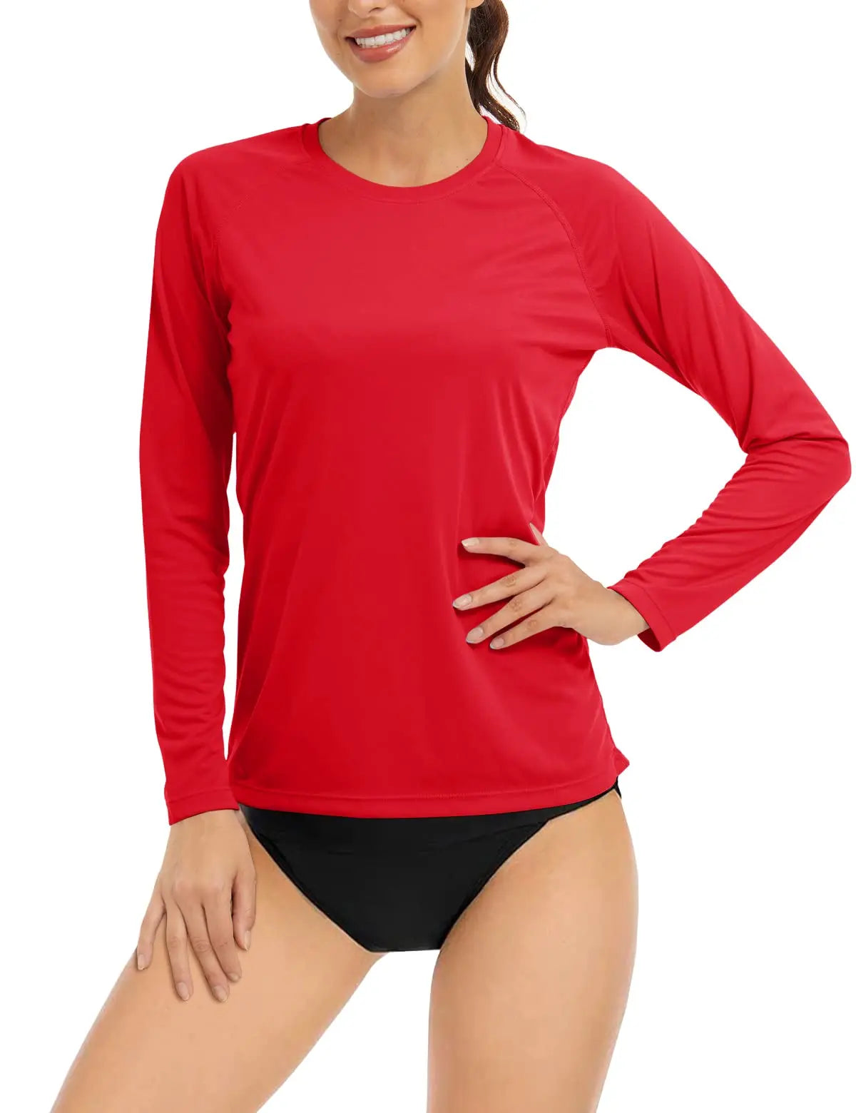 UPF 50+ Sun Skin Protection Quick Dry T-Shirts Women's Long Sleeve Outdoor Performance Tee Shirts Summer Casual Tops - The Clothing Company Sydney