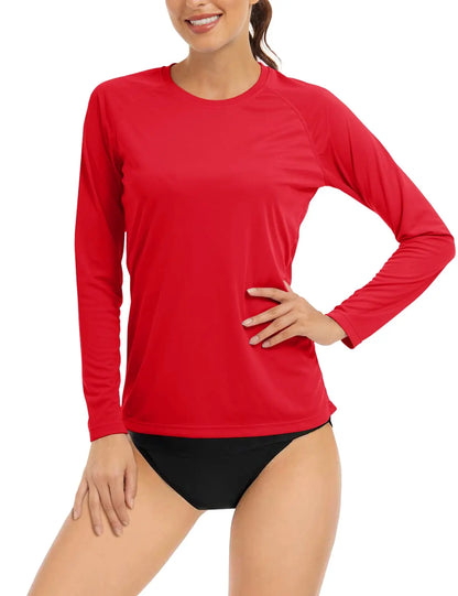UPF 50+ Sun Skin Protection Quick Dry T-Shirts Women's Long Sleeve Outdoor Performance Tee Shirts Summer Casual Tops - The Clothing Company Sydney