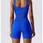 Women's Yoga Rompers One Piece Seamless Ribbed Jumpsuit Padded Sports Bra Romper Fashion Fitness Sportwear The Clothing Company Sydney