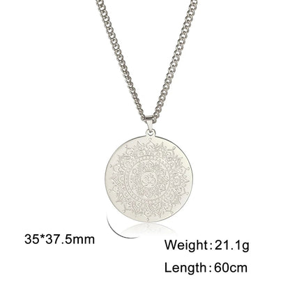 Yoga Lotus Om Aum Symbol Pendant Necklace Hindu Buddhist Stainless Steel Chain Meditation Spiritual Religious Jewellery The Clothing Company Sydney
