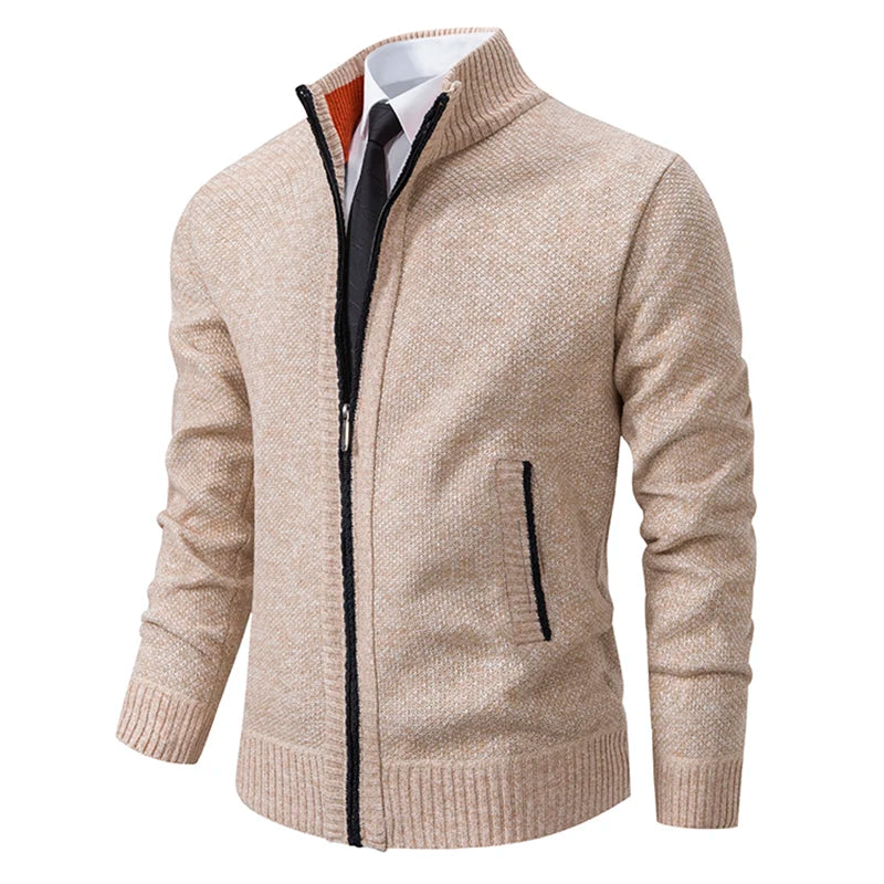 Men's Casual Stand Collar Sweater Zipper Cardigan The Clothing Company Sydney